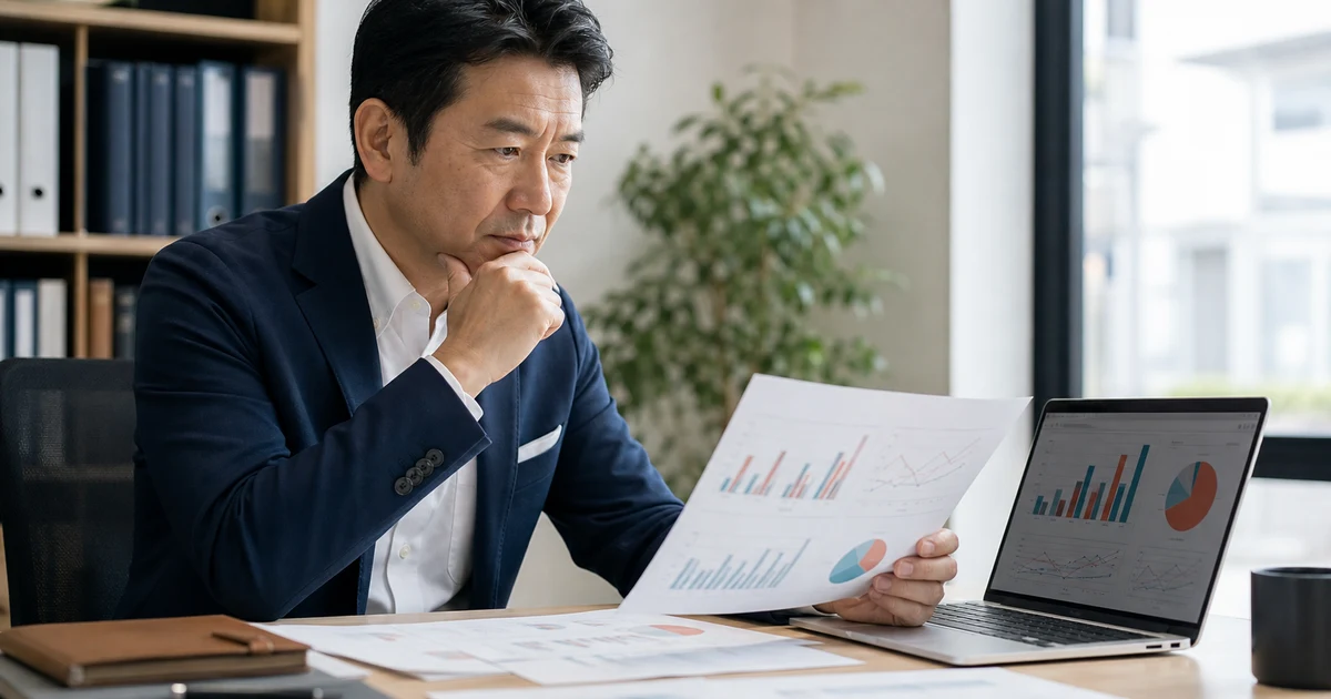 売上につながる指標を確認する経営者